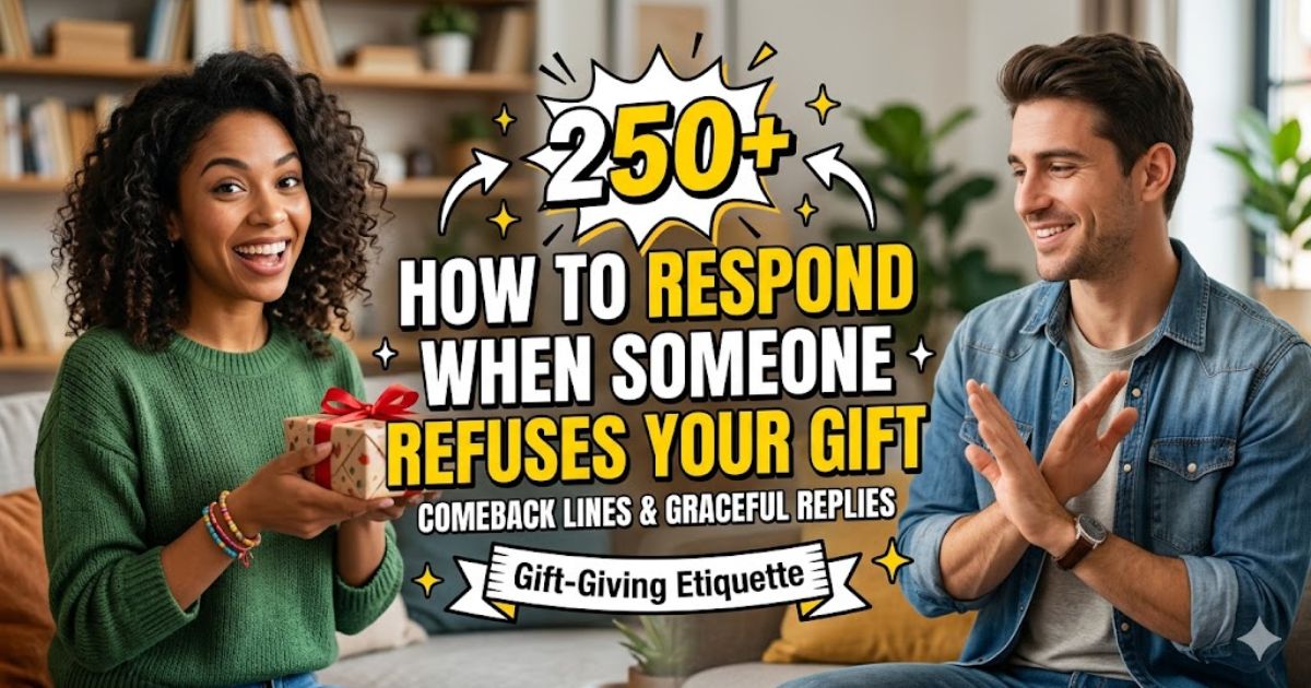 How To Respond When Someone Refuses Your Gift Comeback Lines