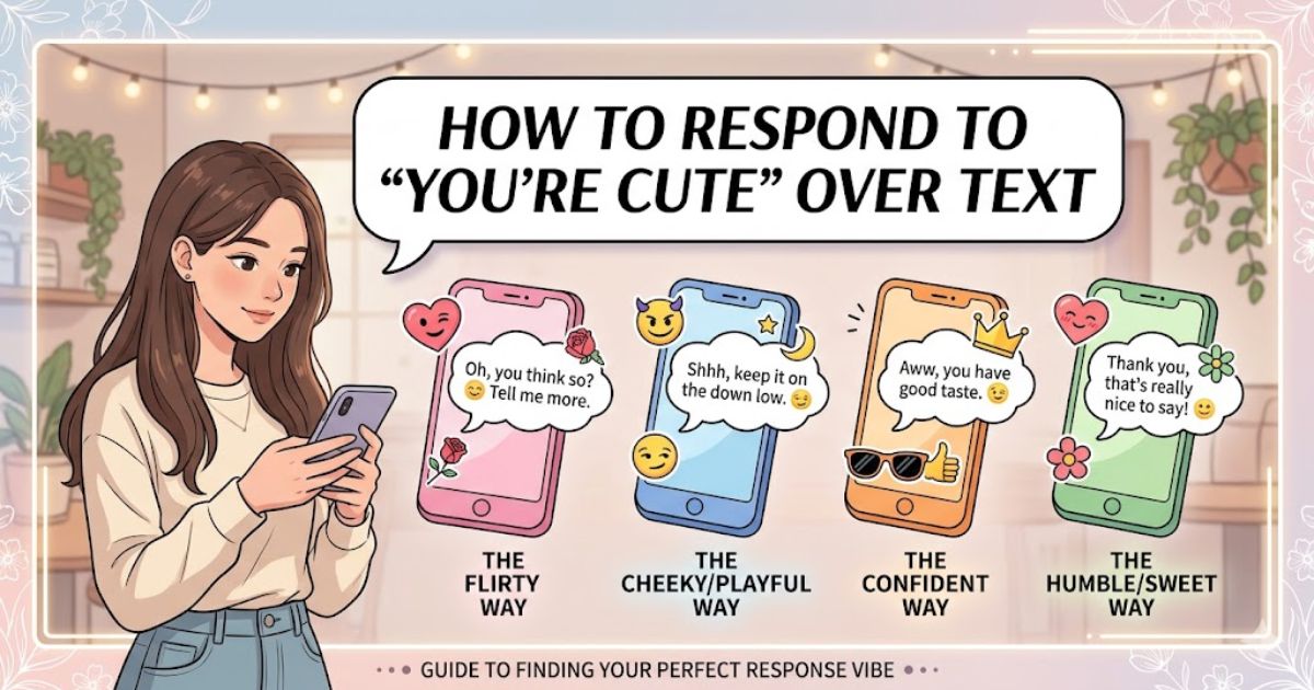 how to respond to you're cute over text