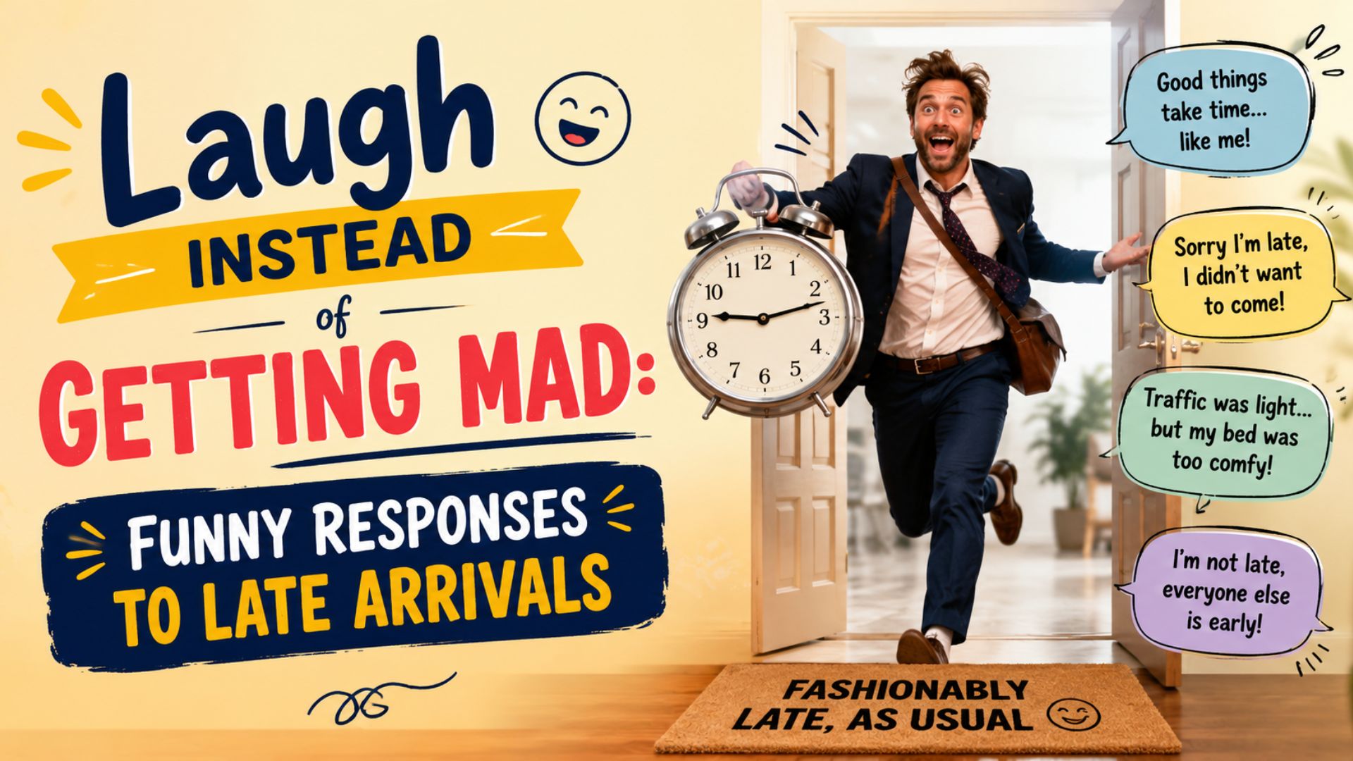 Laugh Instead of Getting Mad: Funny Responses to Late Arrivals