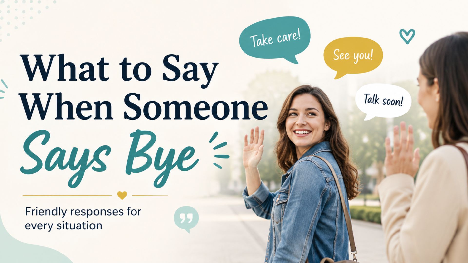 What to Say When Someone Says Bye