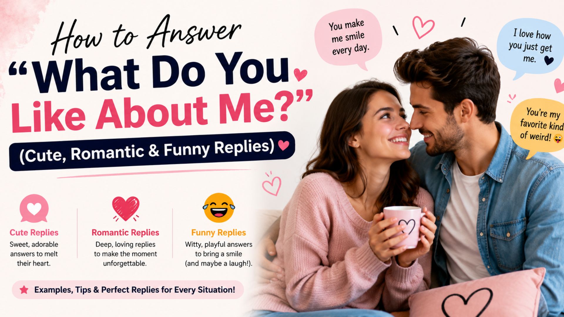 How to Answer “What Do You Like About Me?” (Cute, Romantic & Funny Replies)