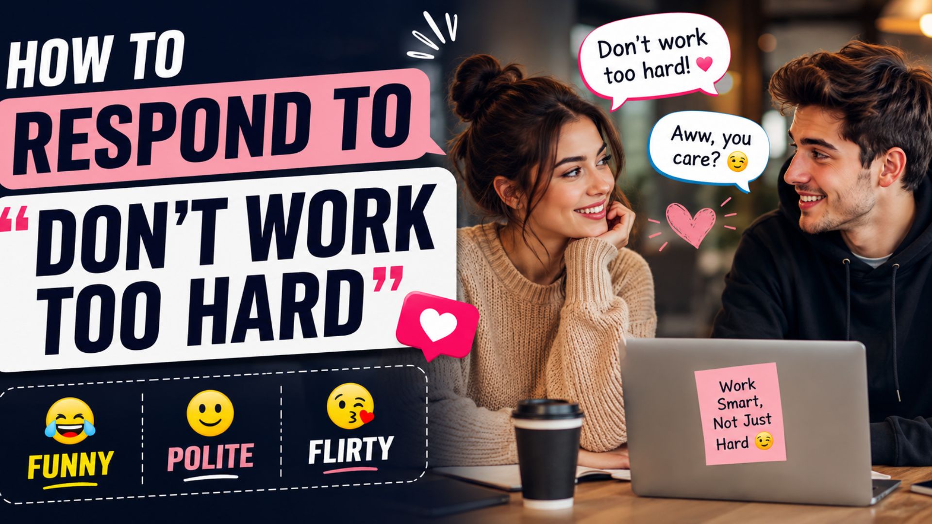 How to Respond to "Don't Work Too Hard" (Funny, Polite & Flirty Replies)