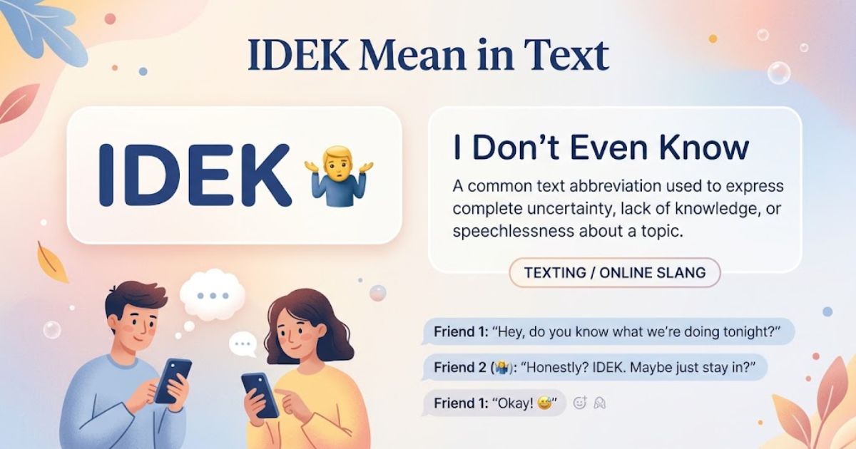IDEK Mean in Text