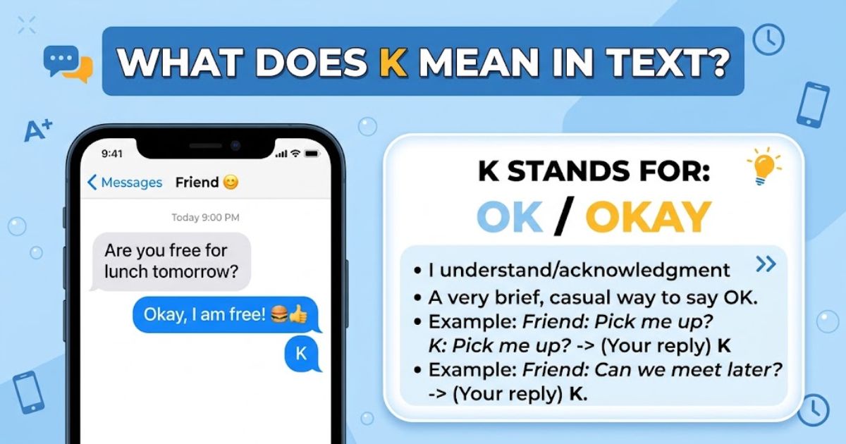 What Does K Mean in Text